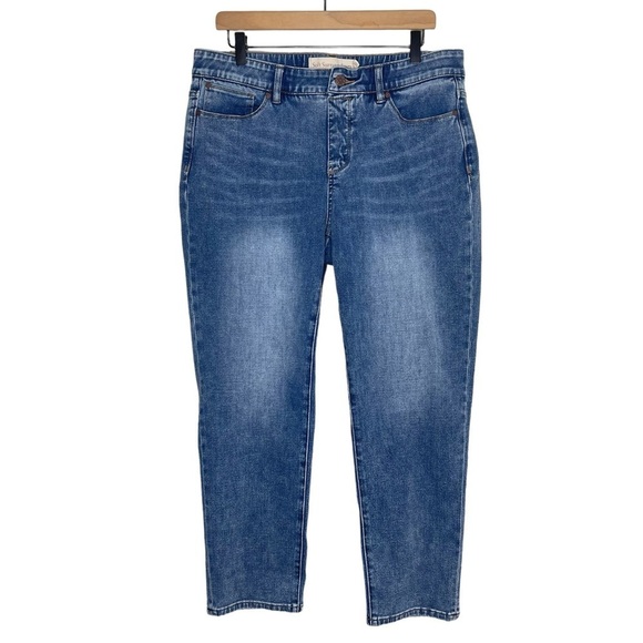 Soft Surroundings Denim - Soft Surroundings Jeans Womens Large PETITE High Rise Tapered Leg Stretch Blue